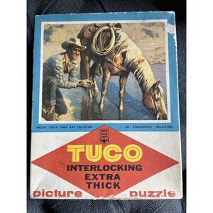 Vintage Tuco Picture Puzzle Extra Thick Cowboy And Horse movie/tv puzzle
